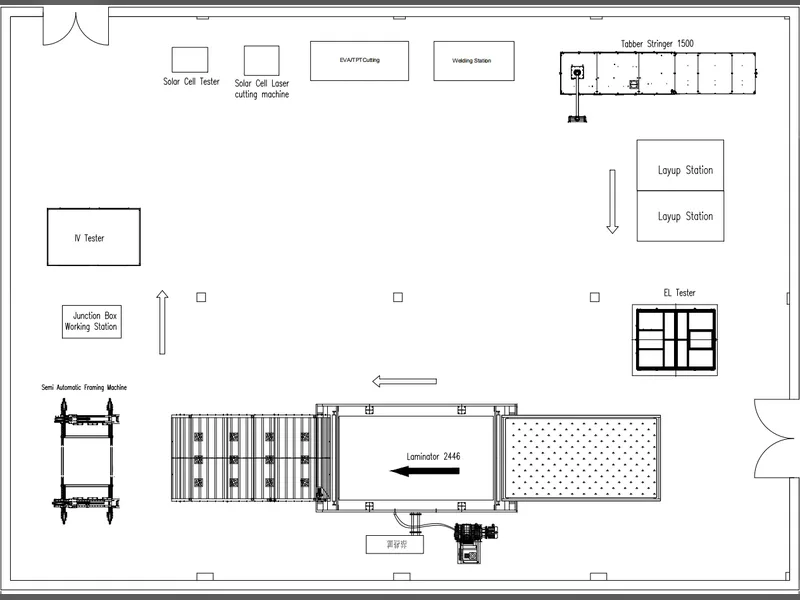 10MW Semi-Automatic Solar Panel Production Line