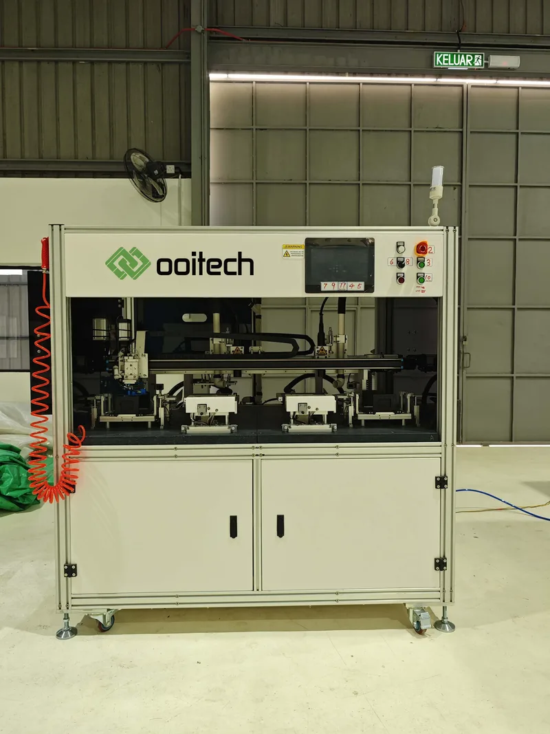Ooitech solar cell tabber stringer machine installed in a module factory
