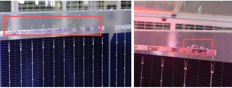 EPE Encapsulant Lamination Delamination: Line-Shaped Bubbles Along Solar Cell Ribbons EPE Encapsulant Lamination Delamination: Line-Shaped Bubbles Along Solar Cell Ribbons