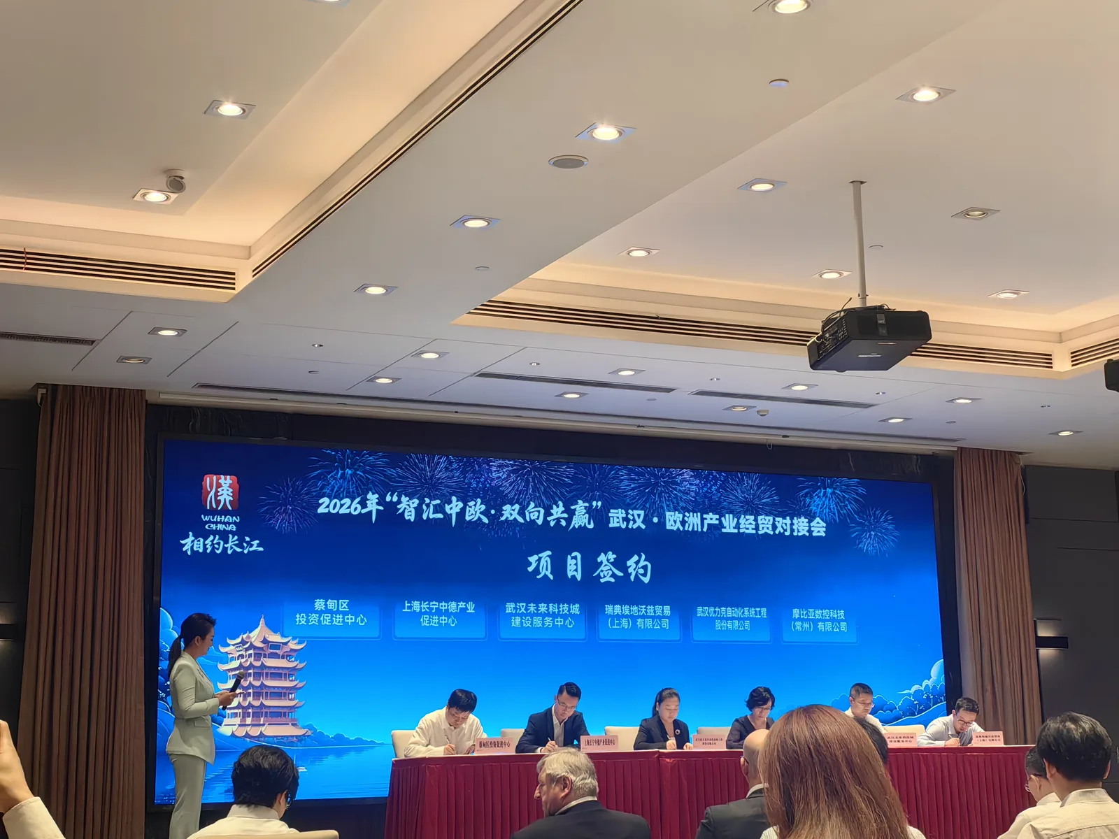 Sessão de networking na conferência de matchmaking Wuhan-Europa